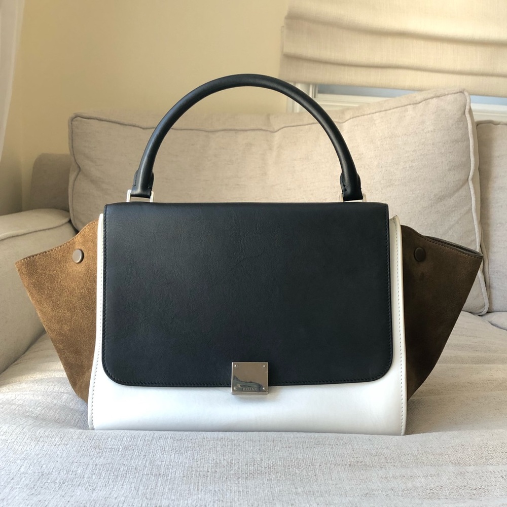 Authentic Celine Tricolor Trapeze Bag